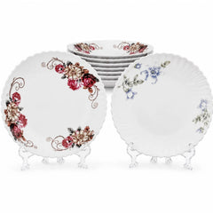 Farfurie Adâncă 6/set, din Opal, 21.5cm, Diferite Modele Florale
