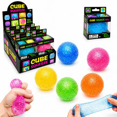 Minge Antistres Squishy 12/set, Cube Squeeze Ball 6.5cm, din Gel Elastic, Stretch, Squeeze, Diferite Culori;