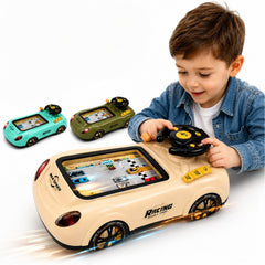 Joc de Curse Auto Racing Adventure 43x23x14cm, cu Volan, Lumini și Sunete, Evitare Obstacole, Diferite Culori