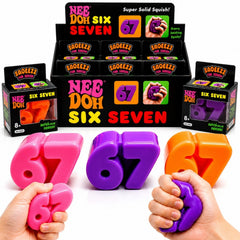 Jucarie Squishy Six Seven, Model Cifre 67, Slow Rising, 7x4.5cm, Antistres, Super Moale și Elastică, Diferite Culori;