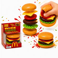 Jucărie Squishy Burger 7×3cm, Antistres, Slow Rising, Model Hamburger Realist si Elastic