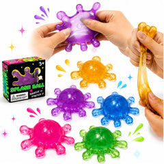 Jucarie Squishy Splash Ball Antistres 10cm, Slow Rising, Model Virus Splash, Stretch & Squeeze, Diferite Culori 