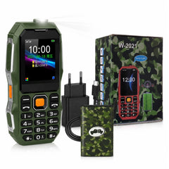Telefon Mobil Robust W-2021, Dual SIM, 11.5x5cm, Baterie Mare, Lanternă LED, Difuzor Puternic, Radio FM, Multimedia și Taste 