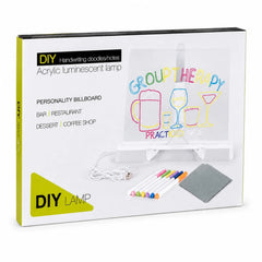Tăbliță LED Electrică pentru Mesaje 30x20cm, Panou Acrilic Reutilizabil, Alimentare USB, 7 Markere Colorate, Lavetă și Suport Inclus 