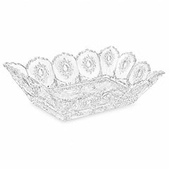 Platou din Sticlă 6/set, Model Cristal 12x8.5x3cm, Dreptunghiular
