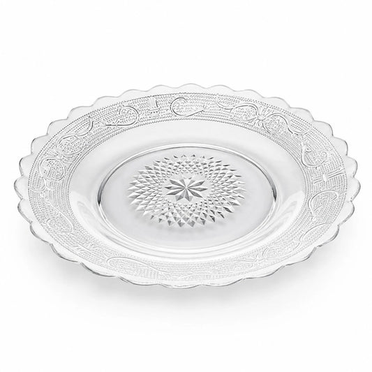 Farfurie din Sticlă 6/set, Model Cristal 21.5cm, Transparent