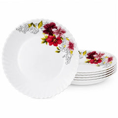Farfurie Adânca 6/set, din Opal 21cm, Model Floral