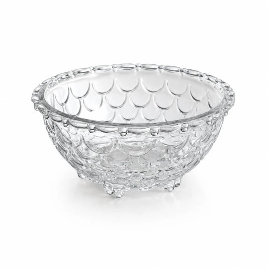 Bol din Sticla 6/set, Model Solzi cu Piciorușe, 11.5x5cm Transparent