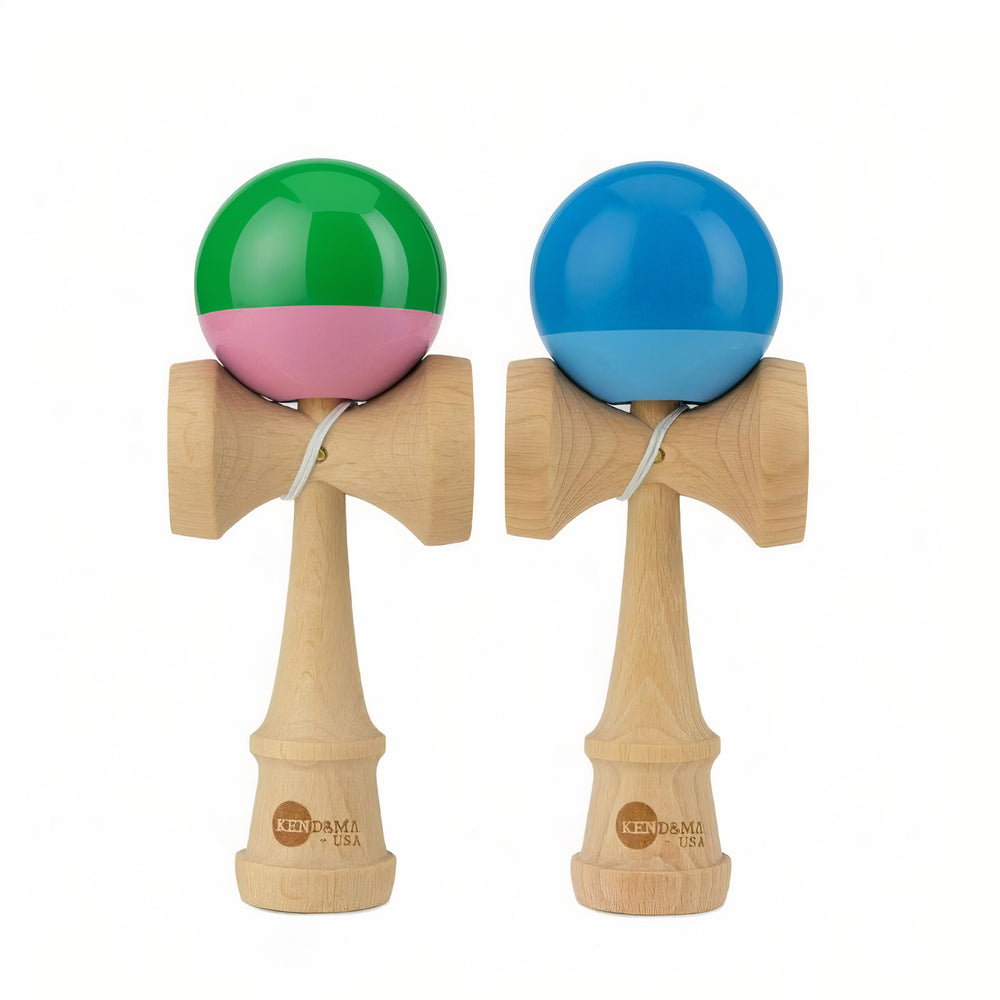 Kendama 18cm cu Bila Lucioasa, in Doua Culori Ștanțată și Gravată Diferite Modele Engros