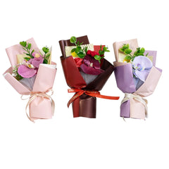 Decorațiune Artificială 3/set Buchet din Plastic si Material Împletit, 25cm în Cutie de Cadou cu Fereastră Diferite Culori Engros
