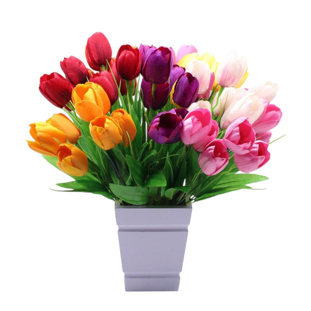 Lalele Artificiale 45cm, Fir cu 7 Flori Diferite Culori Engros