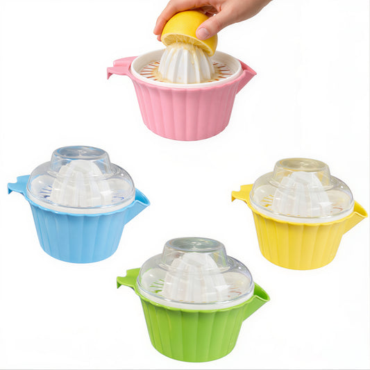 Storcător Manual 11x6cm pentru Citrice cu Suport si Capac, din Plastic Diferite Culori Engros
