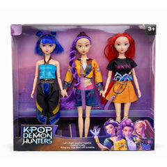 Păpuși KPOP Demon Hunters 3/set Articulații Mobile 29.5cm, cu Accesorii Diferite Modele Engros