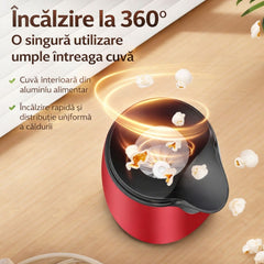Mașină de Popcorn Electrică Automată 30×17×12cm, cu Aer Cald Operare cu un Singur Buton Fără Ulei Engros
