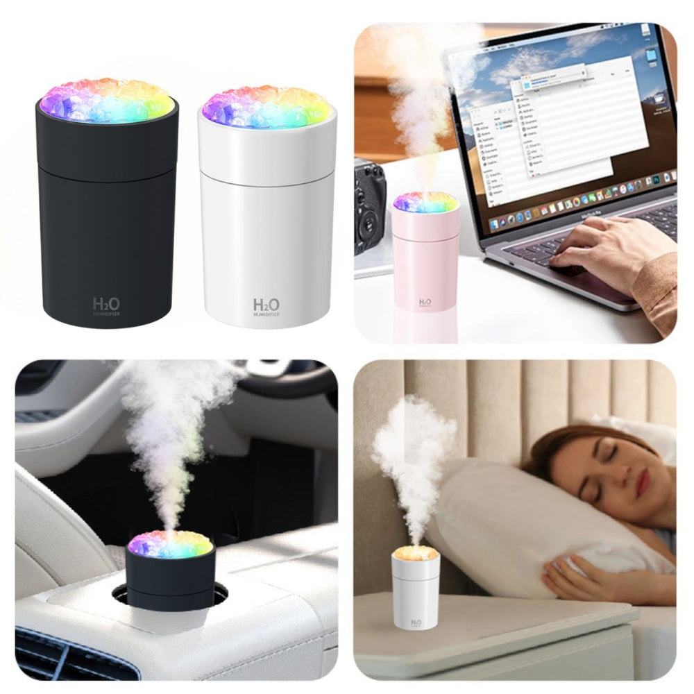 Umidificator de Aer 10.5x5.5cm cu Lumină LED Multicolor, Design Compact Alimentare USB Diferite Culori Engros