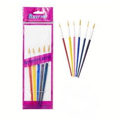 Pensule pentru Pictura 6/set Diferite Modele, 12/cut cu Maner din Plastic Colorate 14cm Engros