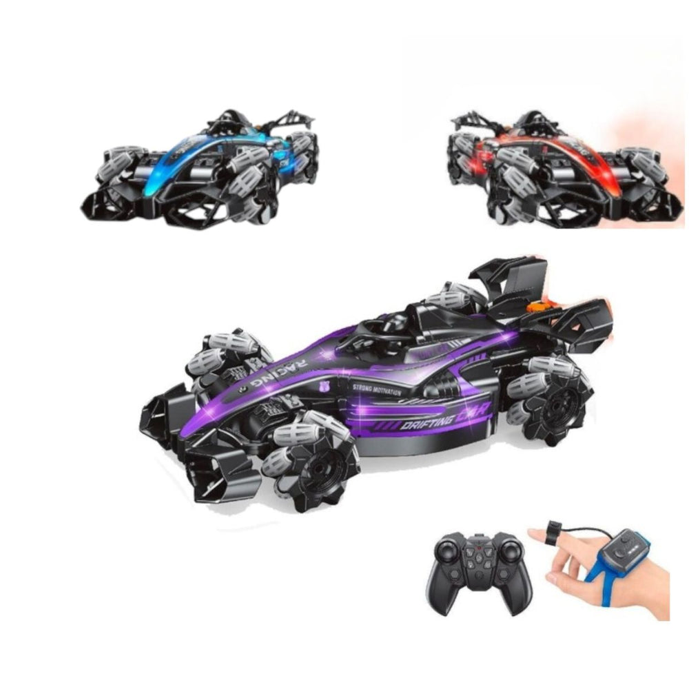 Masina Formula 1 cu Telecomanda Si Ceas 17x35x10cm, Functie Fum si rotiri 360 grade Drift Lumini Sunet Diferite Culori Engros