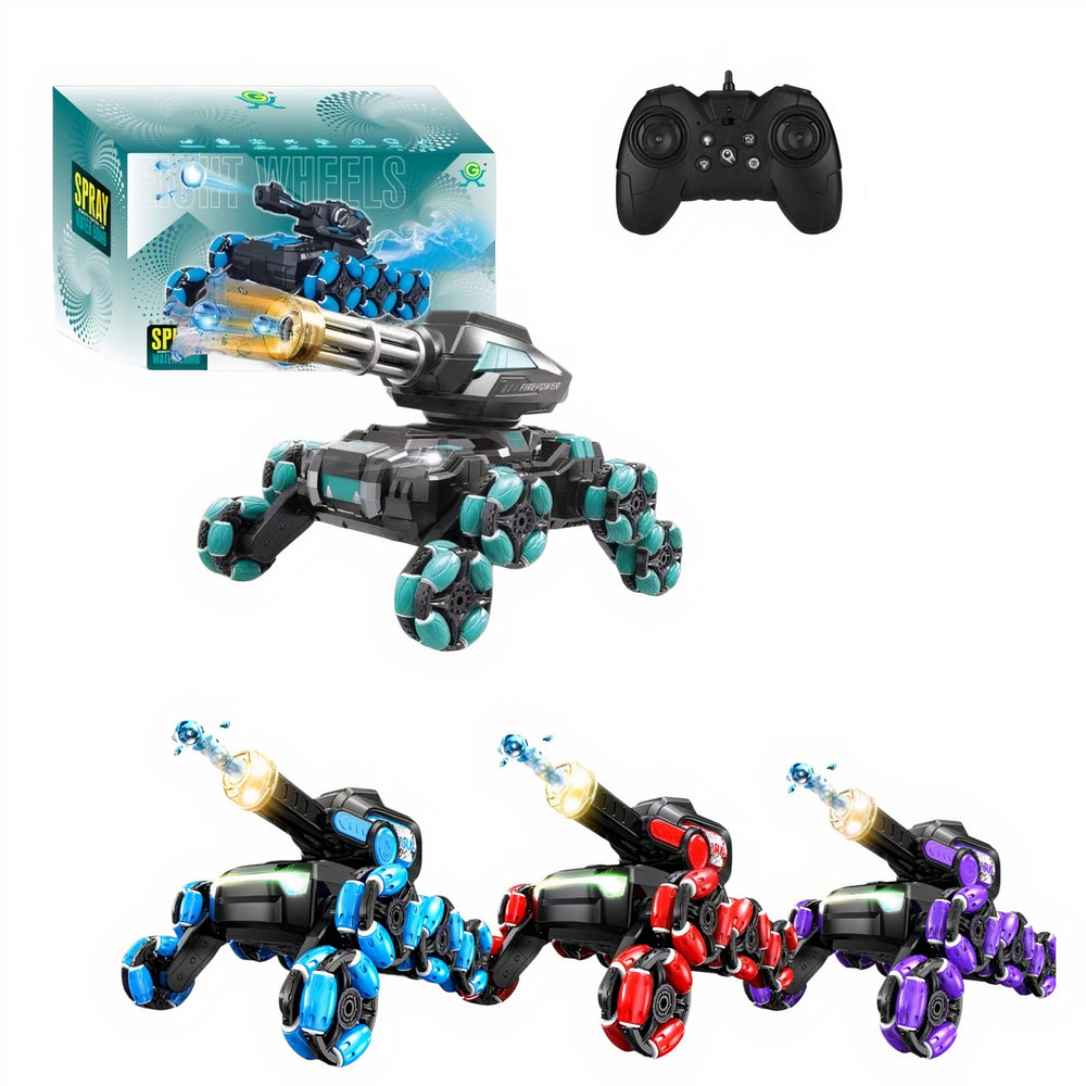 Tanc RC 32x16x22cm cu 4 Roți Telecomandă, Lumini și Sunete Tragere cu Bile de Apă și Funcție Cascadorii Engros