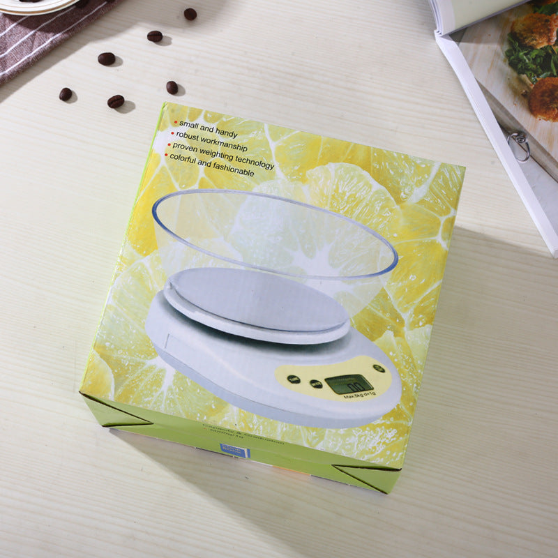 Cantar pentru Bucatarie 20x16cm cu Bol 5x17cm Greutate Max 5 Kg Display LCD Inchidere Automata in Diferite Culori