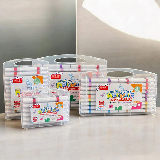 Carioci Acrilice 12/Set, Triunghiulare, cu Doua Capete, 15 cm Engros