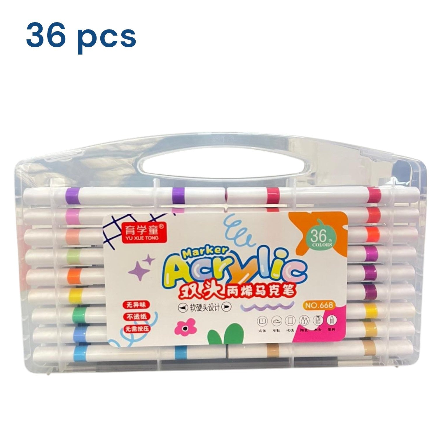 Carioci Acrilice 36/Set, Triunghiulare, cu Doua Capete, 15 cm Engros