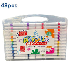 Carioci Acrilice 48/Set, Triunghiulare, Cu Doua Capete, 15 cm Engros