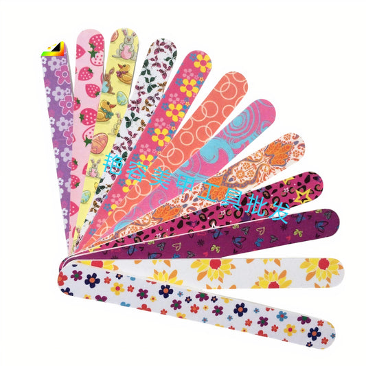 Pila pentru Unghii 12/set Abrazive cu Doua Fete, Diferite Modele Engros