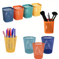 Suport Birou din Plastic 12x10cm Model Perforat, Diferite Culori pentru Accesorii Engros