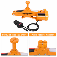 Cric Electric Auto 3T, 40x15.5cm Ridicare 12-42cm, Elevator tip Foarfecă pentru Schimbarea Anvelopelor cu Telecomandă, Set Complet cu Accesorii, Portabil în Cutie&nbsp;