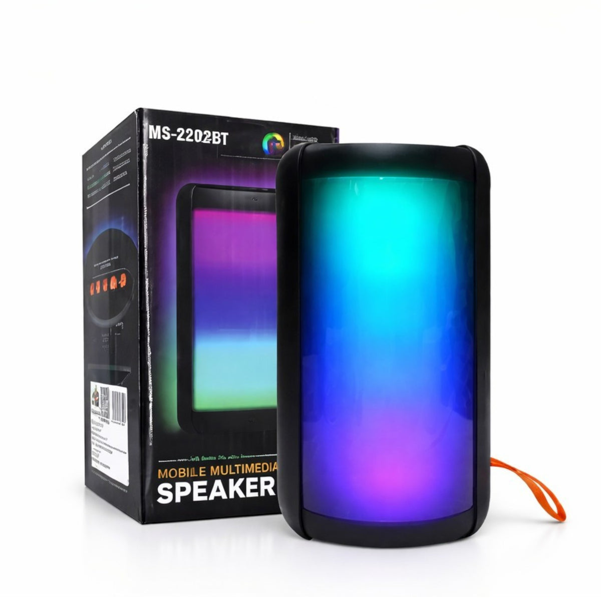 Boxă Bluetooth Portabilă 18cm, LED Multicolor RGB, Alimentare USB, cu Agatatoare