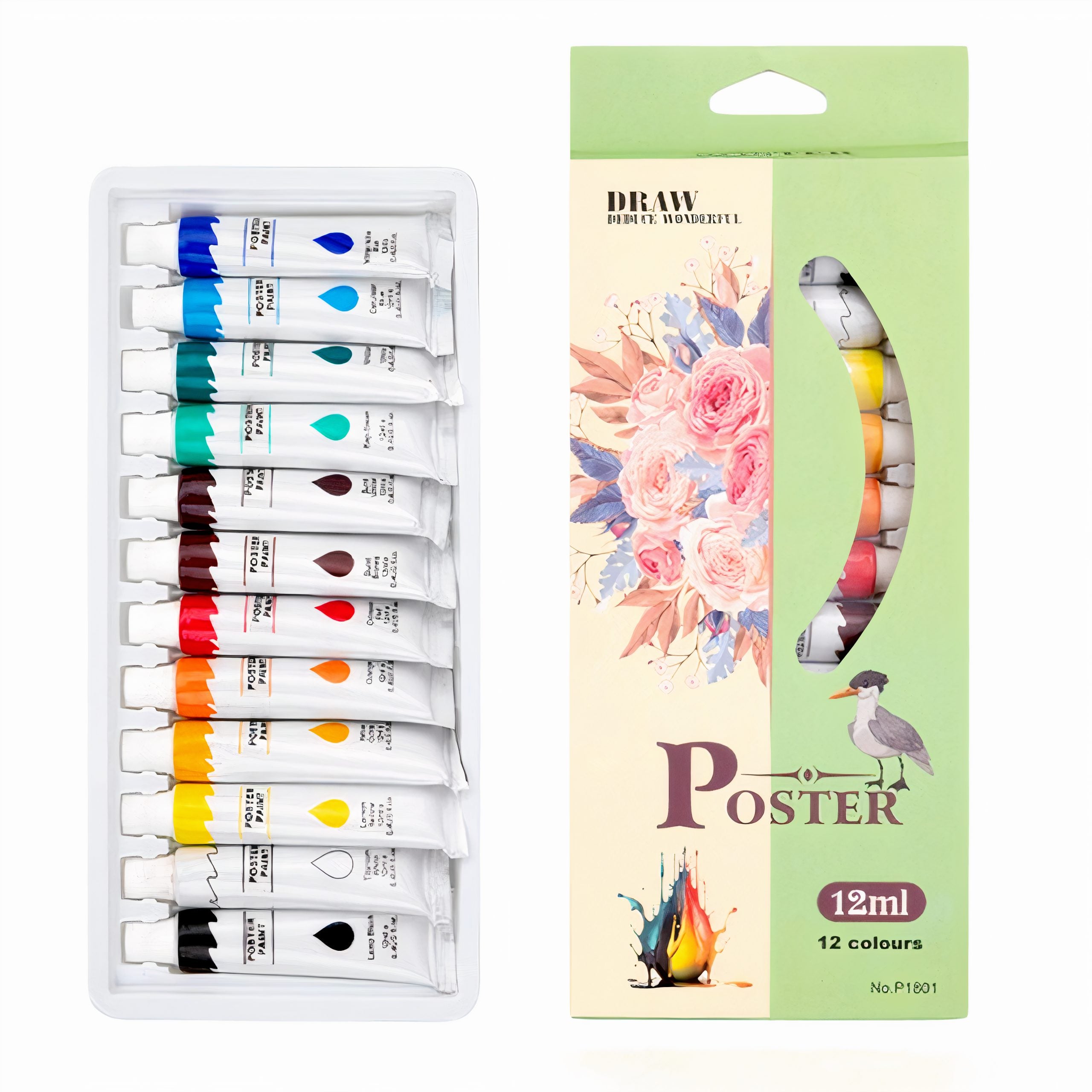 Tempera Acuarele la Tub pentru Poster 12ml, Diferite Culori 12/set Engros