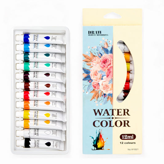 Tempera Acuarele la Tub pe Baza de Apa 12ml, Diferite Culori 12/set Engros