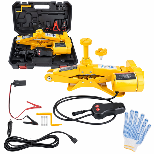 Cric Electric Auto 3T, 40x15.5cm Ridicare 12-42cm, Elevator tip Foarfecă pentru Schimbarea Anvelopelor cu Telecomandă, Set Complet cu Accesorii, Portabil în Cutie&nbsp;