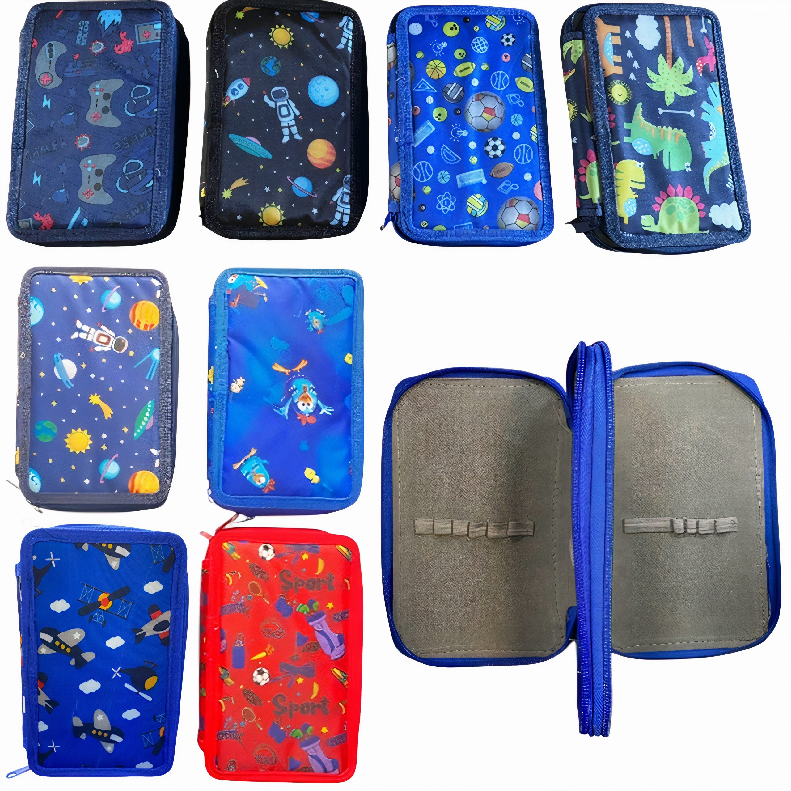 Penar pentru Scoala, 20x12cm cu 2 Fermoare, Neechipat, Diferite Modele Engros