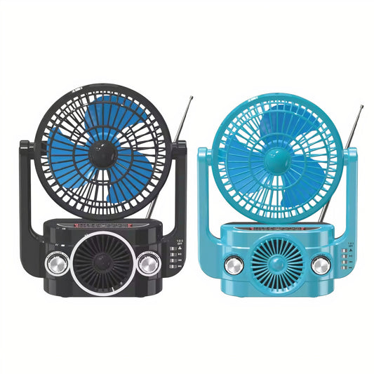 Ventilator cu Boxa Portabila si Radio, 25x19cm Incarcare USB Engros