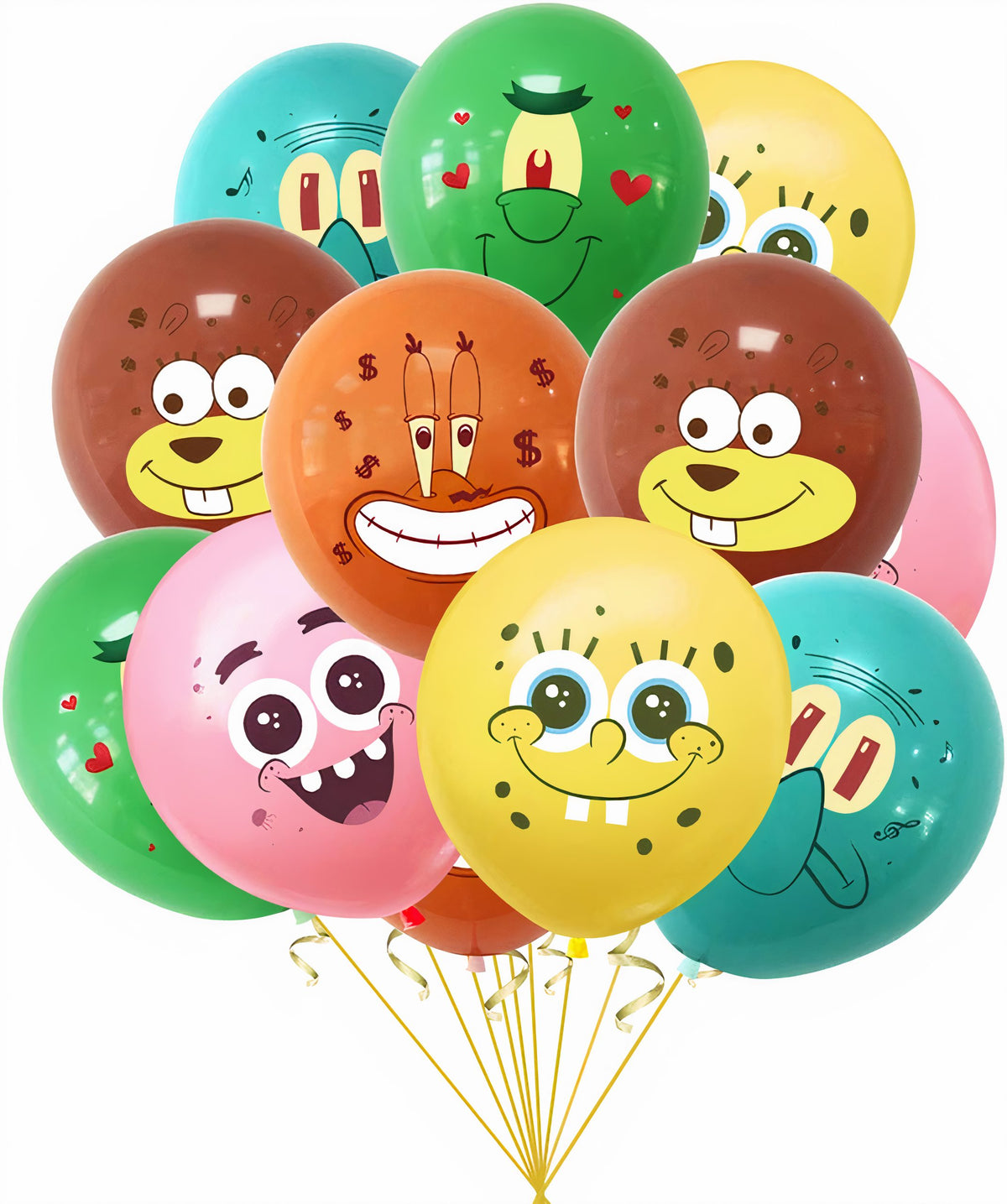 Baloane din Latex, 12/Tipla Model Sponge Bob, 30cm 12/set