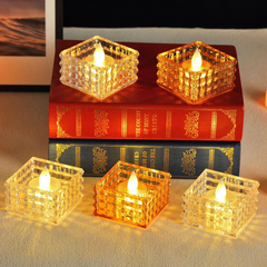 Felinar cu Led, 5x6cm, Tip Lumanare Patrata, 6/set, Engros