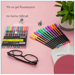 ​Pix cu Gel 8/Set, Fluorescent Colorat, 14 cm Engros