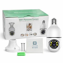 Cameră Supraveghere Wi-Fi Panoramică Tip Bec E27 cu Filet, Rotire 360°, o Singură Unitate de Supraveghere, Vedere Nocturnă LED 15.5cm, Audio Bidirecțional, Control prin Telefon&nbsp;