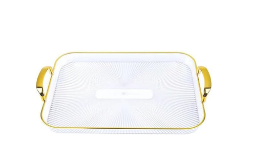 Tava din Plastic cu Maner din Plastic, Dreptunghiulara, Aurii, 3/set Diferite Dimensiuni Engros