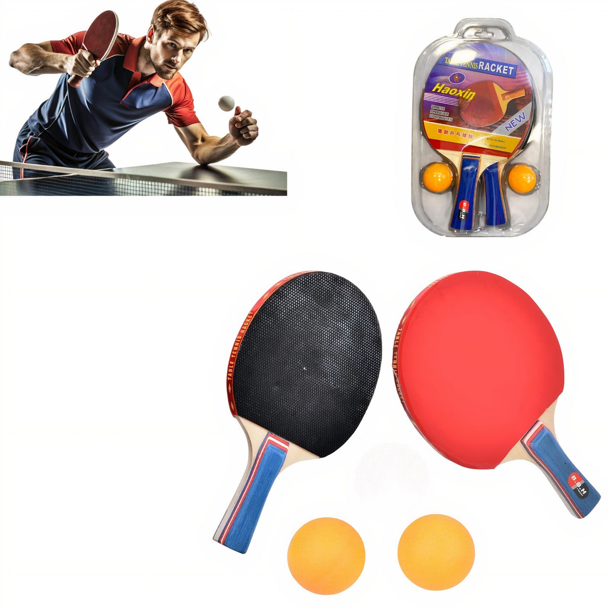 Palete de Tenis 24cm de Masa 2/set, cu 2 Mingii Inculse Engros