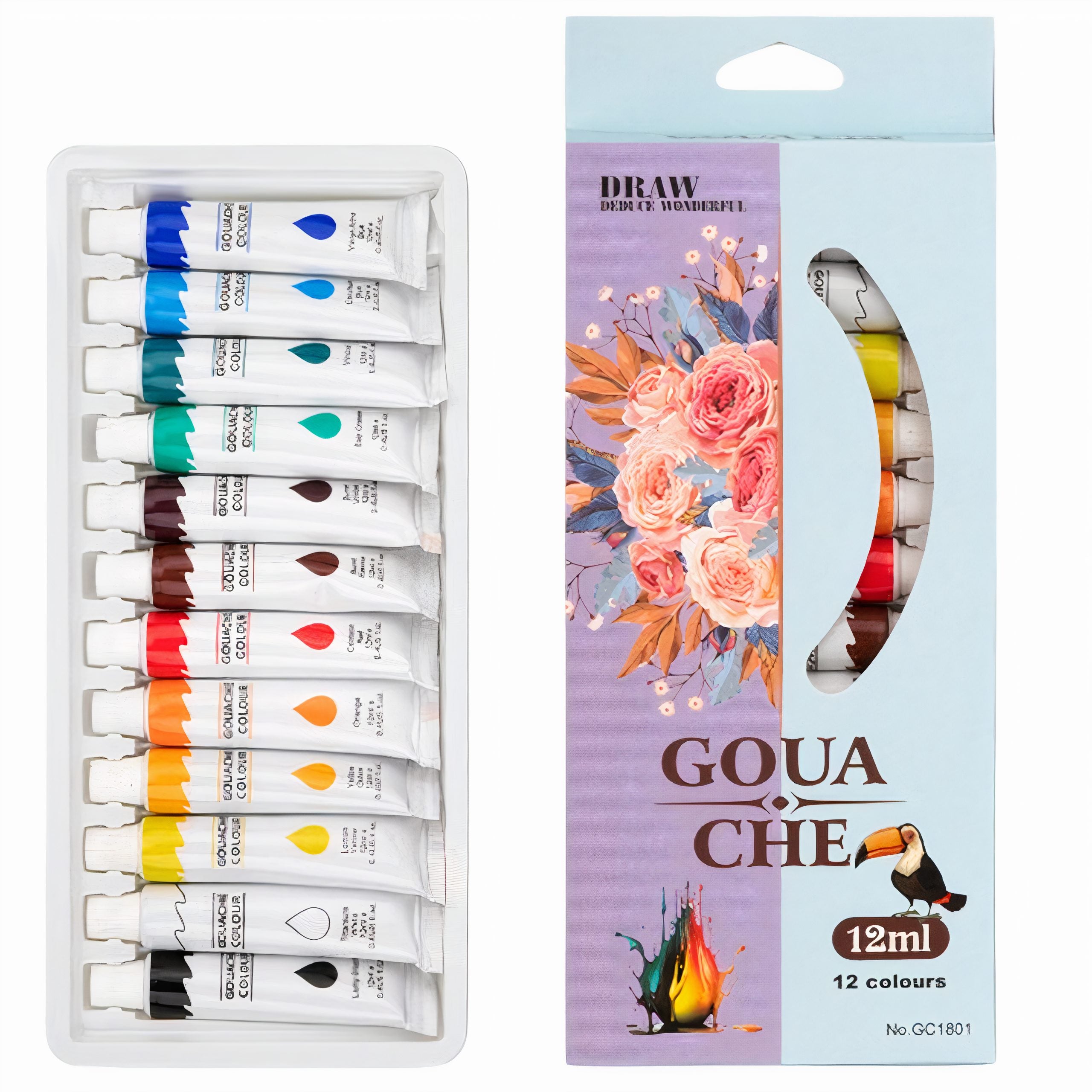 Tempera Acuarele Gouache 12ml la Tub 12/set, Diferite Culori Engros