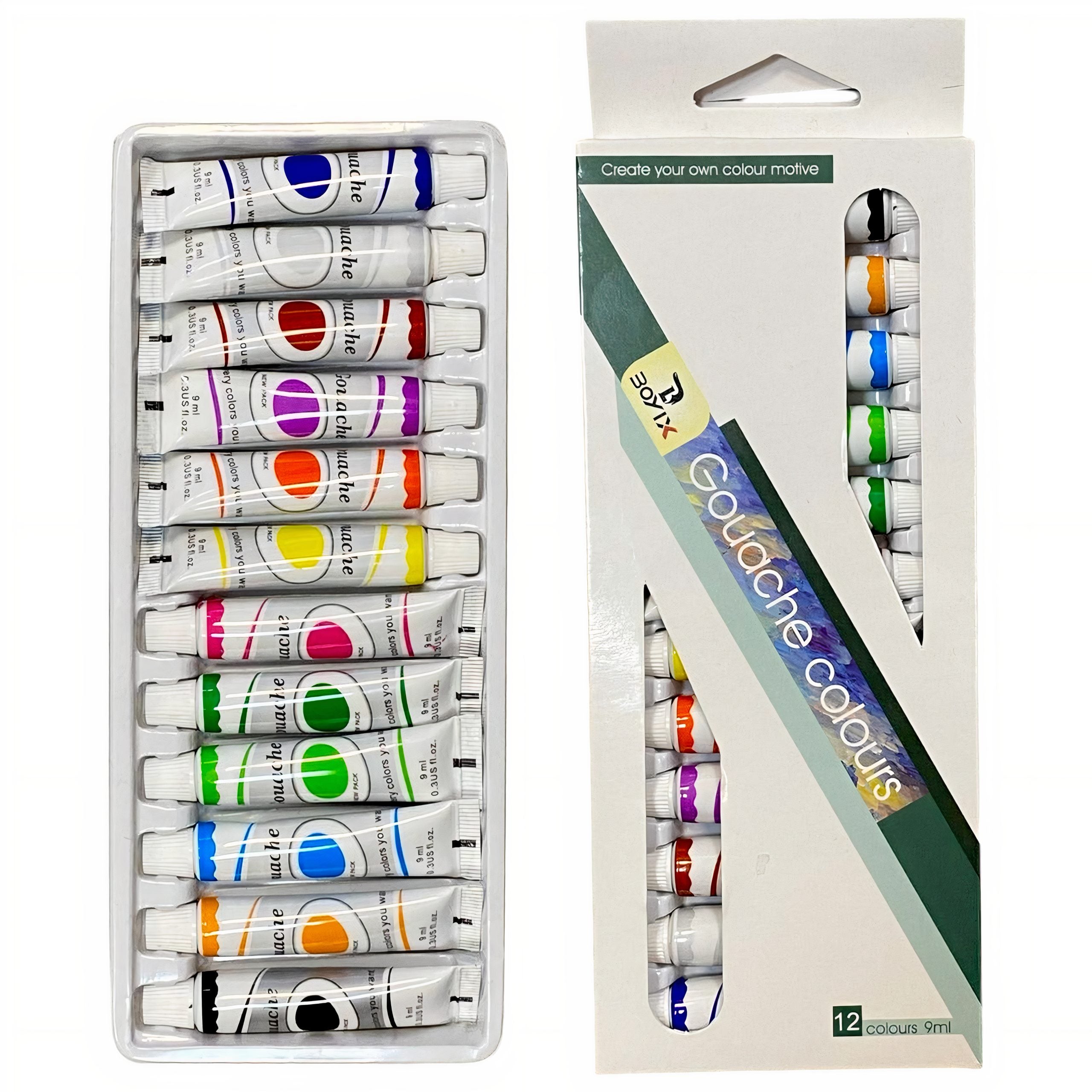 Tempera Acuarele la Tub Gouache 12ml pe Baza de Ulei 12/set, Diferite Culori Engros