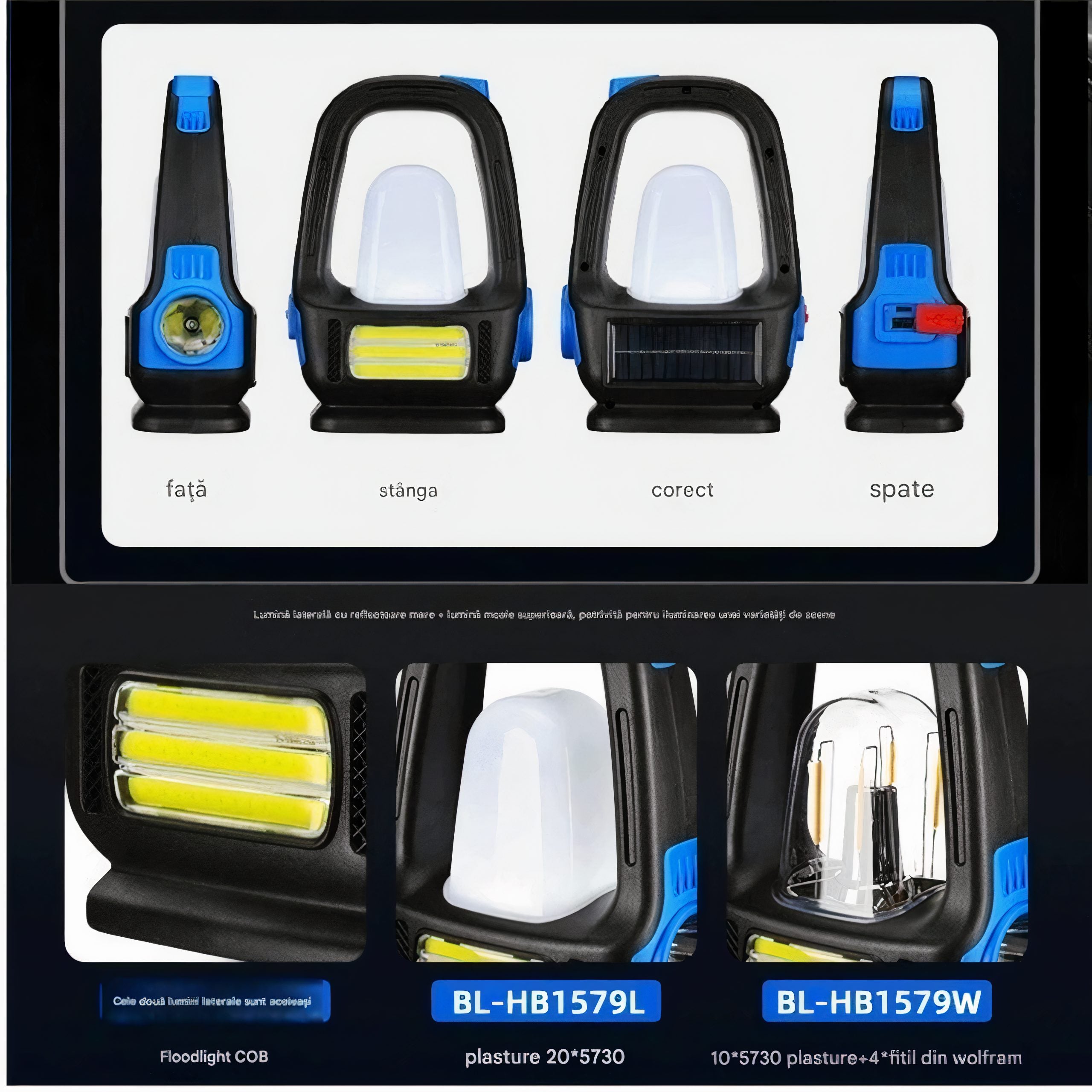 Lampa Solara 20x12 LED, Multifunctionala cu 3 Moduri de Lumina USB Engros