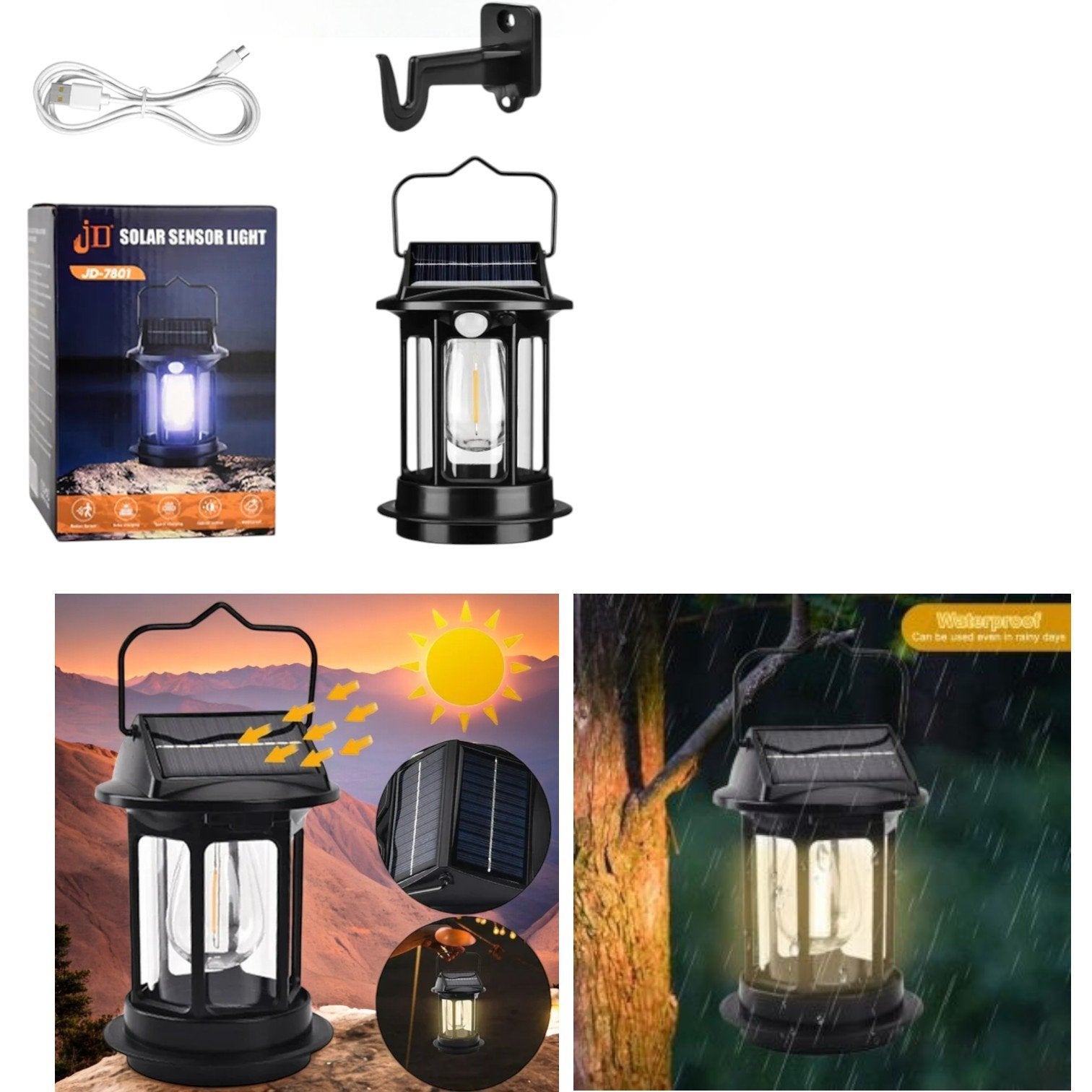 Lampa Solara LED 15x10cm Multifuncionala, Model Felinar Incarcare USB Engros