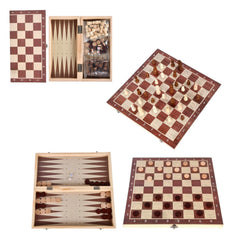 Tabla de Joc 3IN1, 47x23cm Sah si Table, din Lemn
