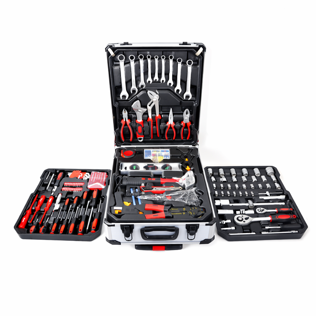 Trusă Profesională de Scule 187 Piese, cu Valiză din Aluminiu Tip Troler&nbsp;