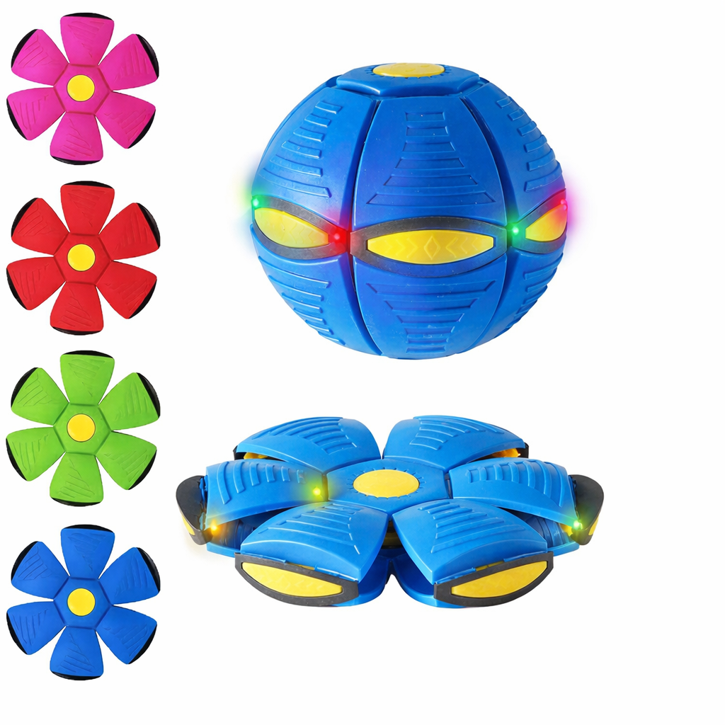 Minge Transformabilă în Disc Frisbee, cu LED Multicolor, 14-22.5cm, Diferite Culori