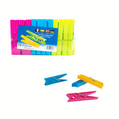 Carlige pentru Rufe 24/set din Plastic, 9cm Diferite Culori Engros