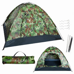 Cort Camping 2x2x1.3m cu Plasa de Tantari cu Fermoar, Impermeabil Camuflaj Engros